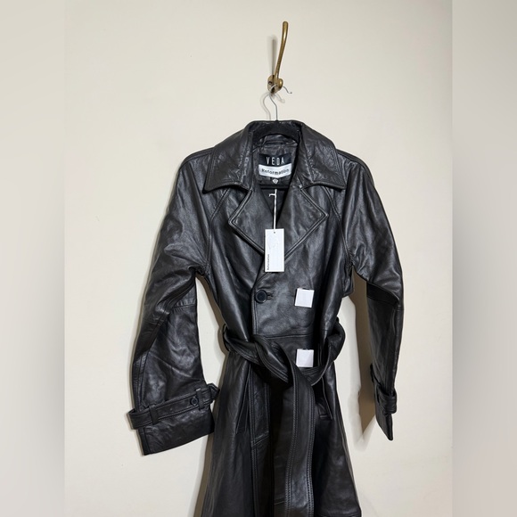 Reformation Veda Ashland Leather Trench Black - Picture 3 of 6